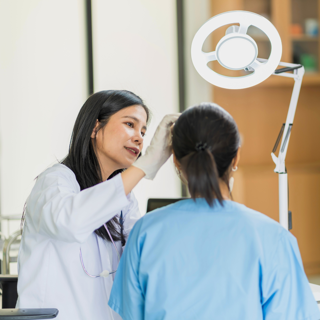 aesthetician providing a consultation