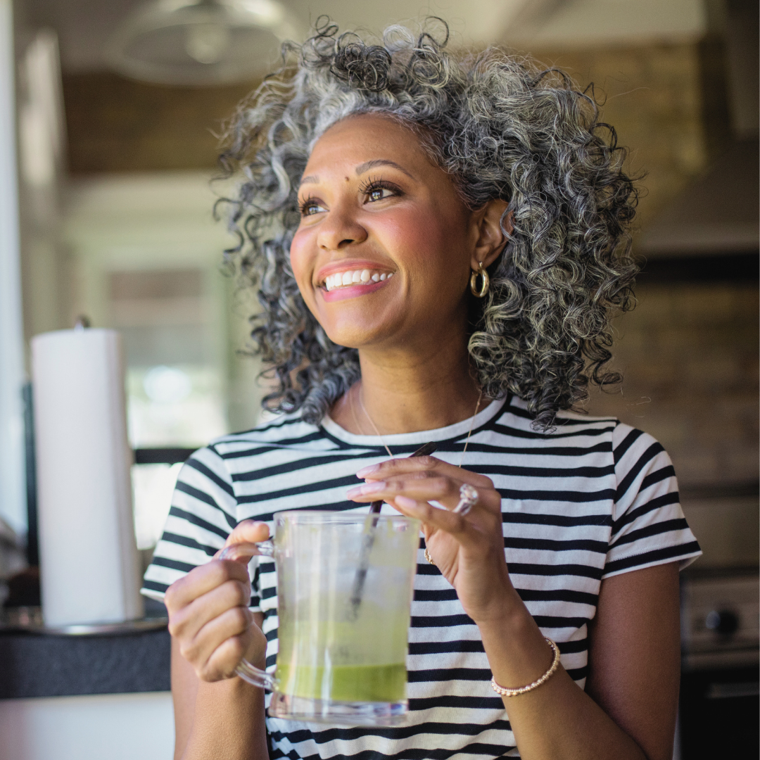 happy woman with bioidentical hormone replacement therapy