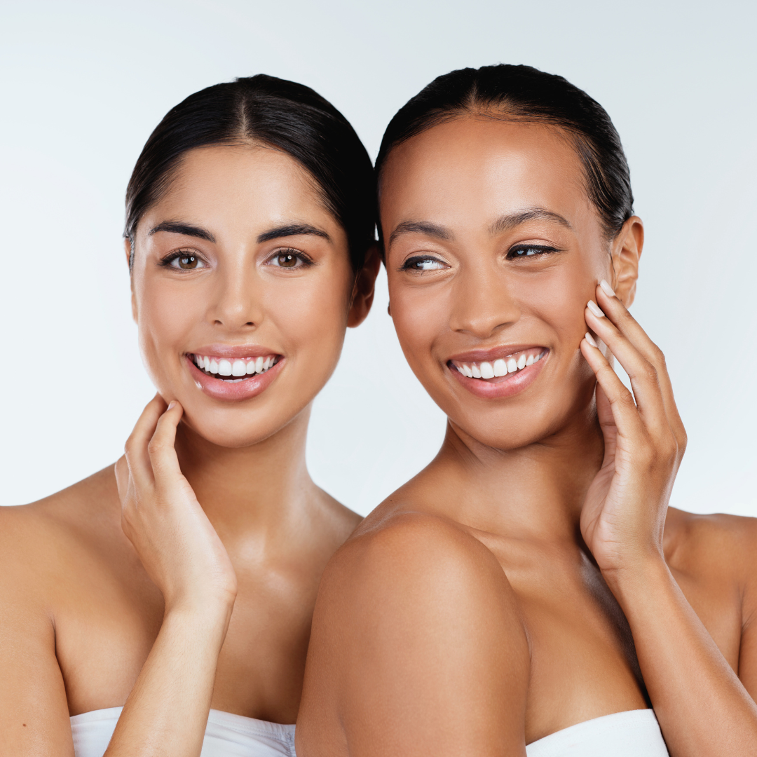 Women with beautiful skin from microneedling