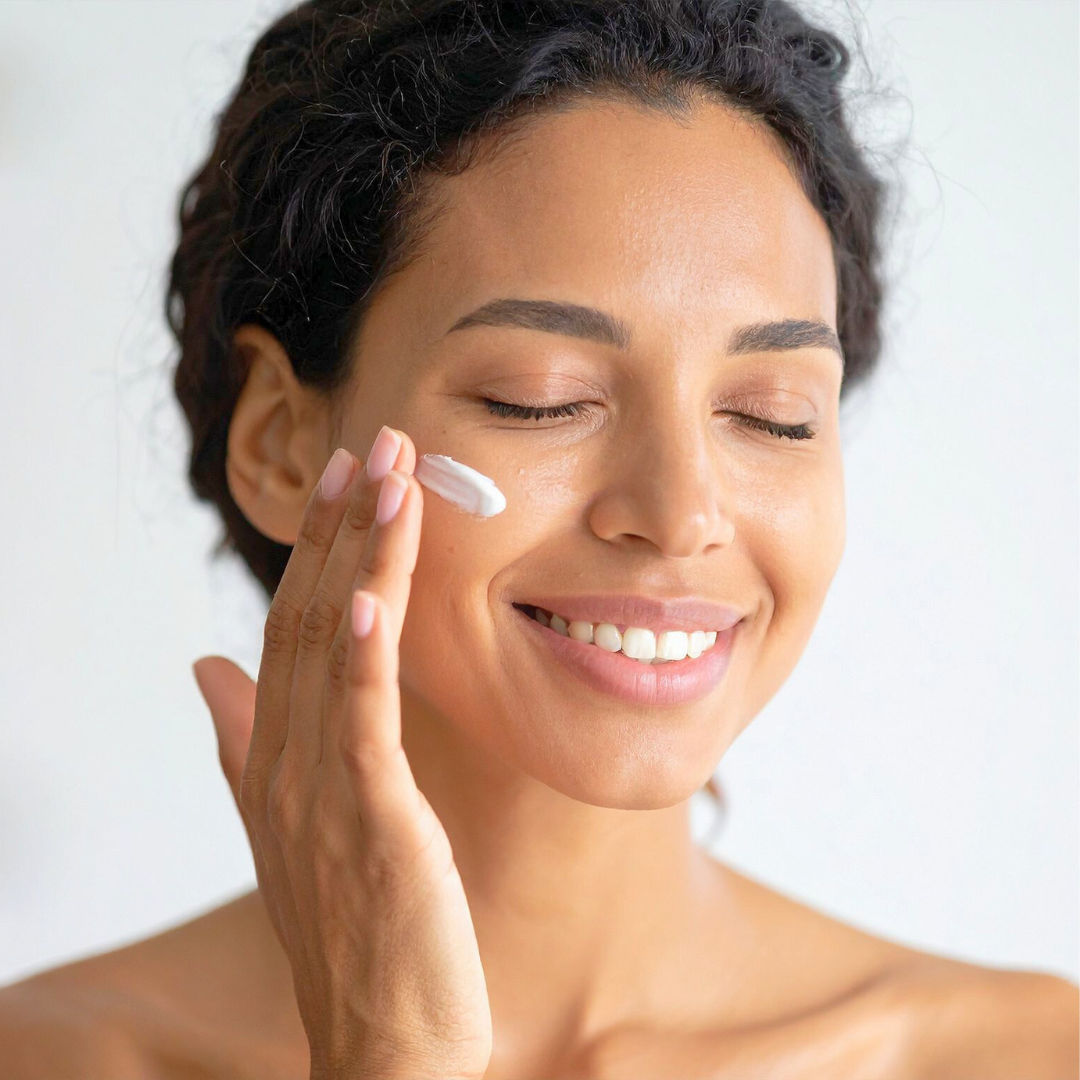 Woman with glowing skin showing results of balanced hydration vs moisture for skin